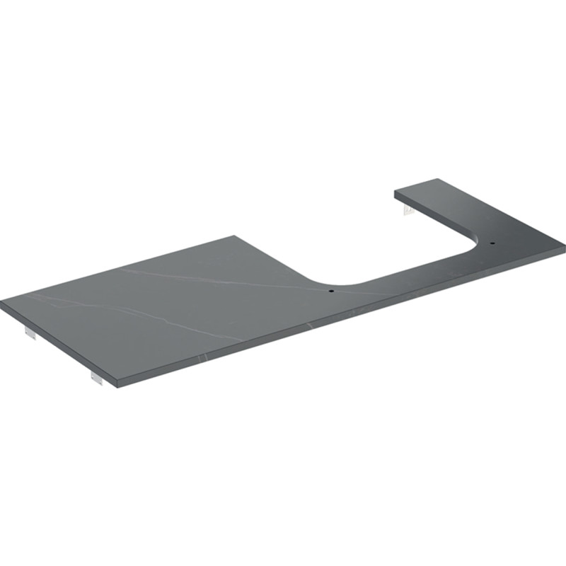 Geberit One bordplade, 119x47,3 cm, marmoreret sort