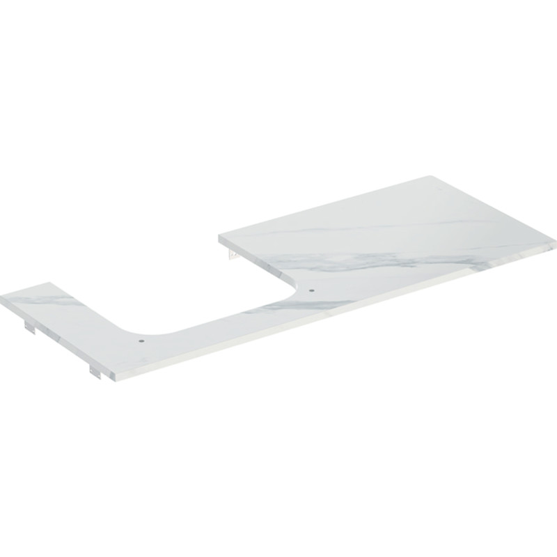 Geberit One bordplade, 119x47,3 cm, marmoreret hvid