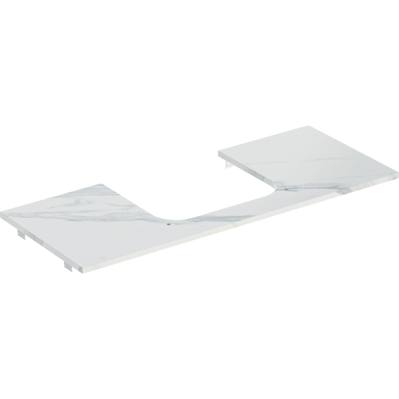Geberit One bordplade, 119x47,3 cm, marmoreret hvid