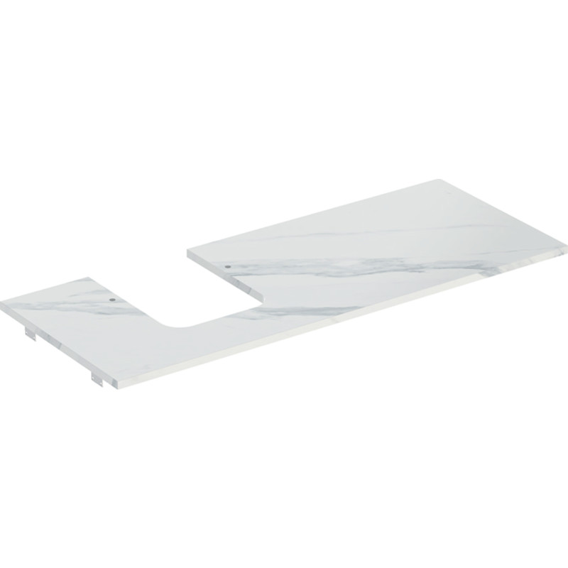 Geberit One bordplade, 119x47,3 cm, marmoreret hvid
