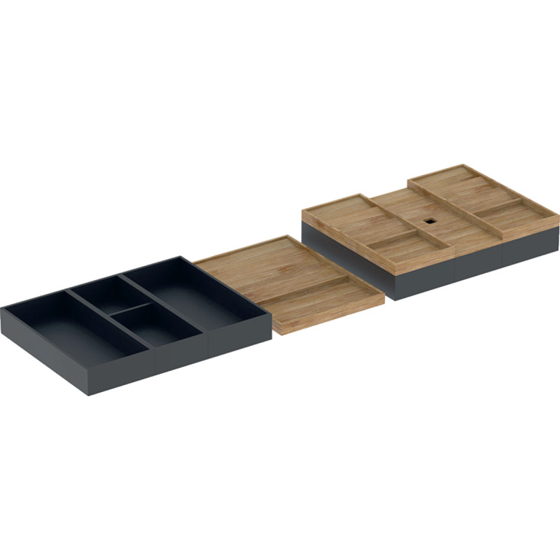Geberit lådinsats, till 120 cm låda, bambu/svart