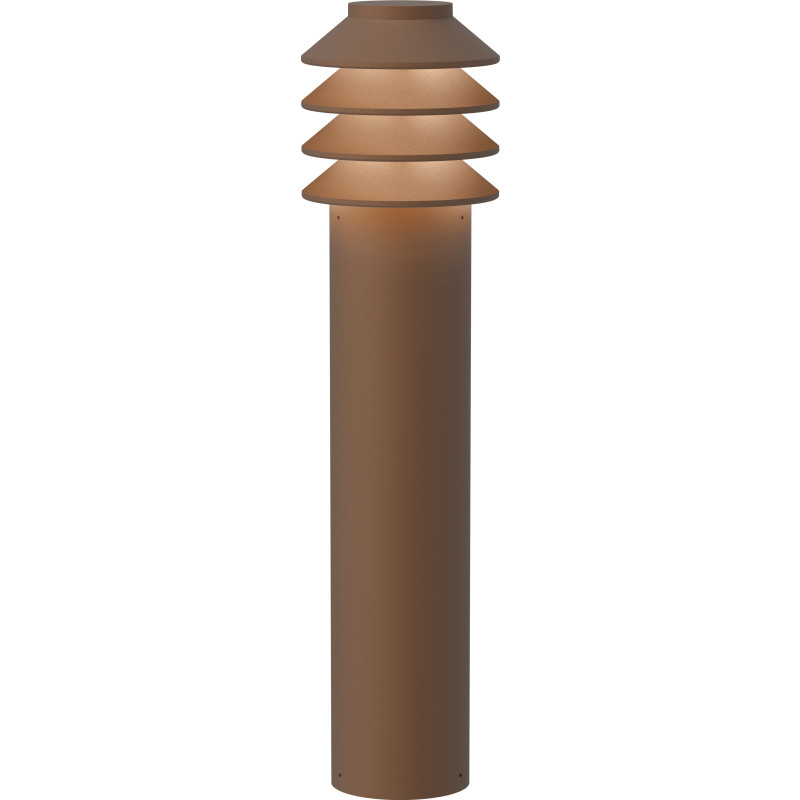 Bysted Garden Bollard Corten Colour Long Base Wo/Adaptor LED 3000K 14W