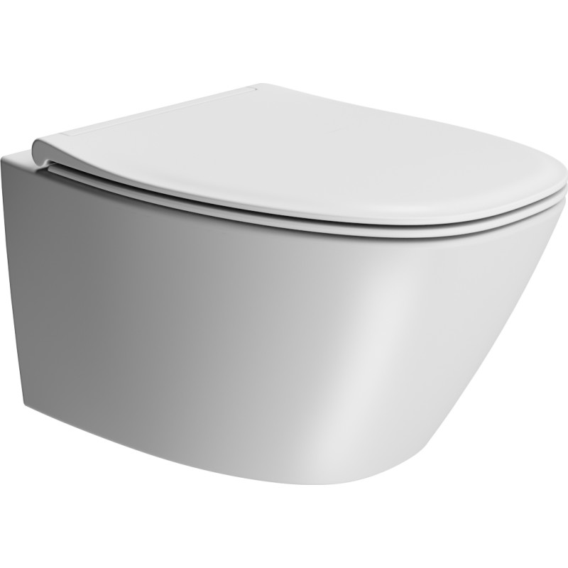 GSI Modo+ væghængt toilet, uden skyllekant, antibakteriel, mat hvid