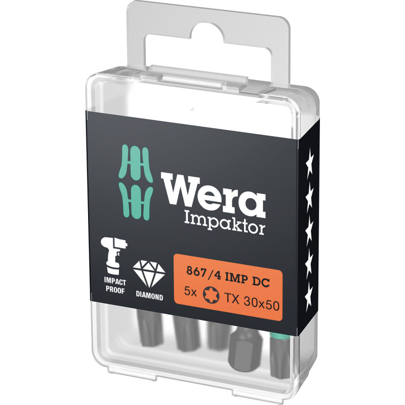Wera 867/4 Slagborr Torx-bit, TX30, 5 st.