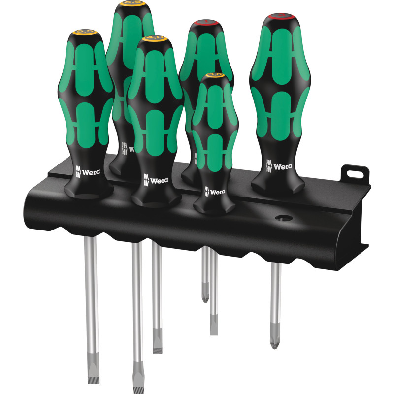 Wera 334/6 Rack skruetrækkersæt Kraftform Plus Lasertip + Rack, 6 dele