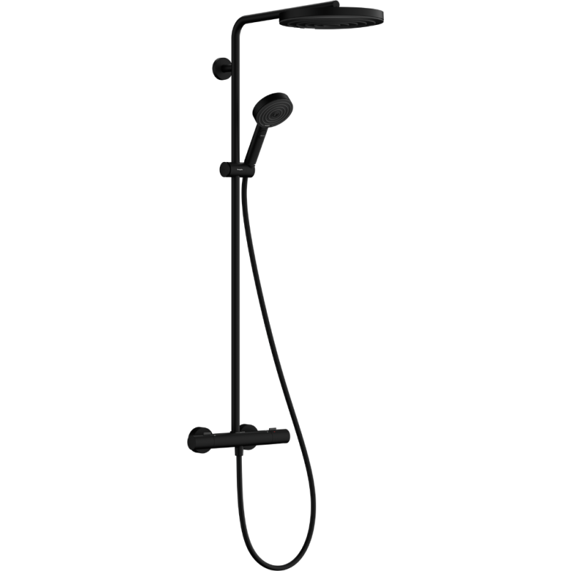 hansgrohe Pulsify S Puro 260 1jet EcoSmart Showerpipes med termostat mat sort