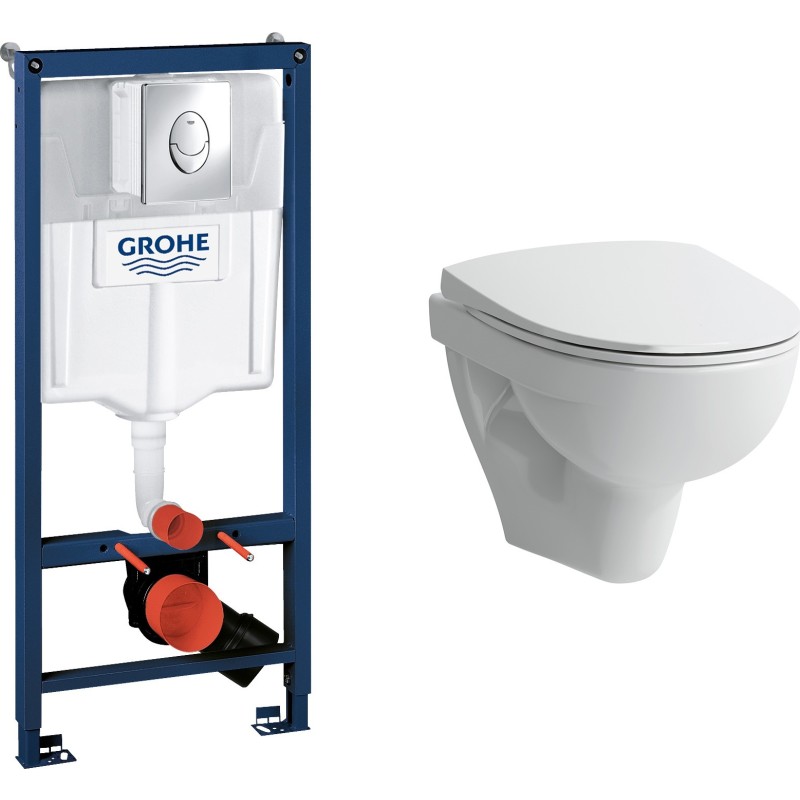 Laufen Pro-N v&auml;ggh&auml;ngt toalettpaket, vit/krom