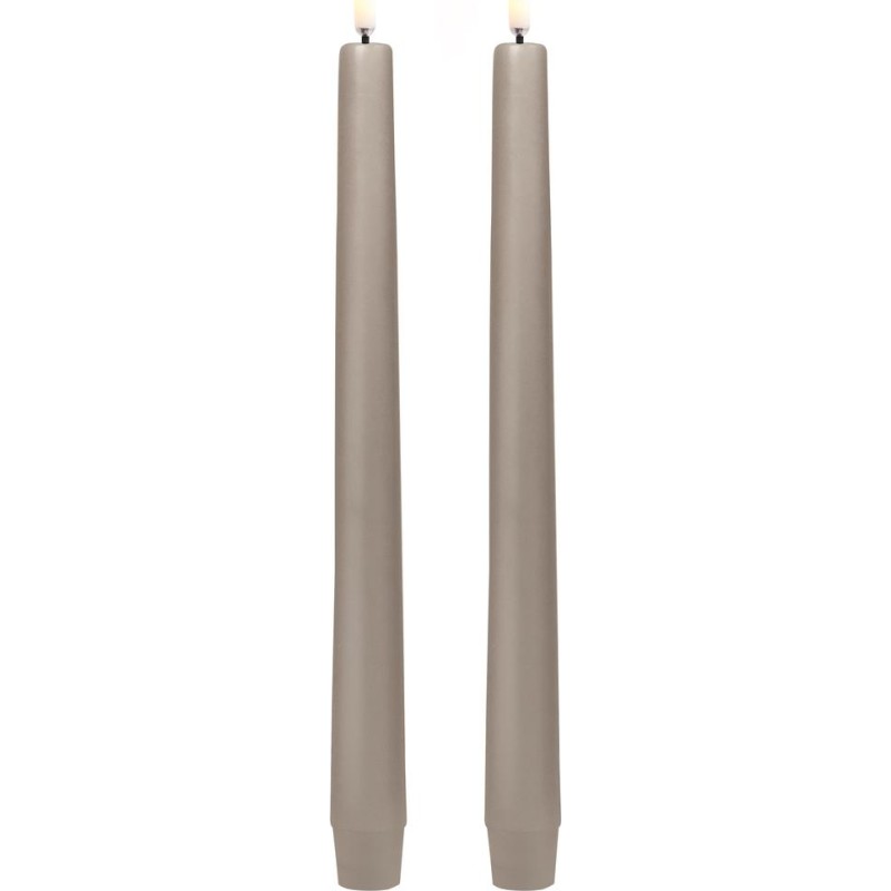 Uyuni LED kronelys, batteri, beige