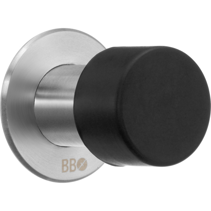 Beslagsboden dørstopper, børstet stål, 4,5 cm