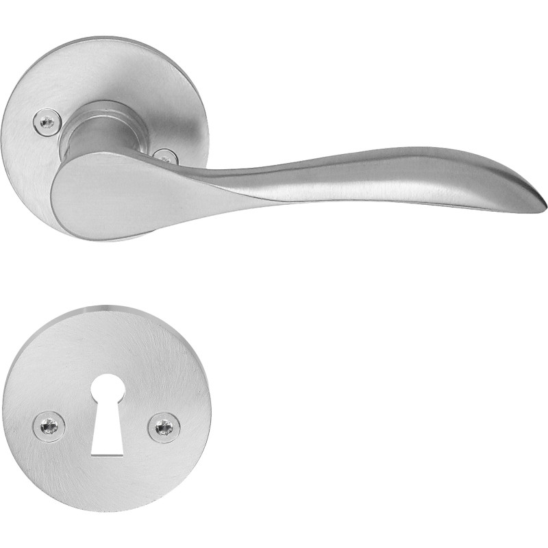 Beslagsboden Basic Classic dørhåndtag, børstet krom