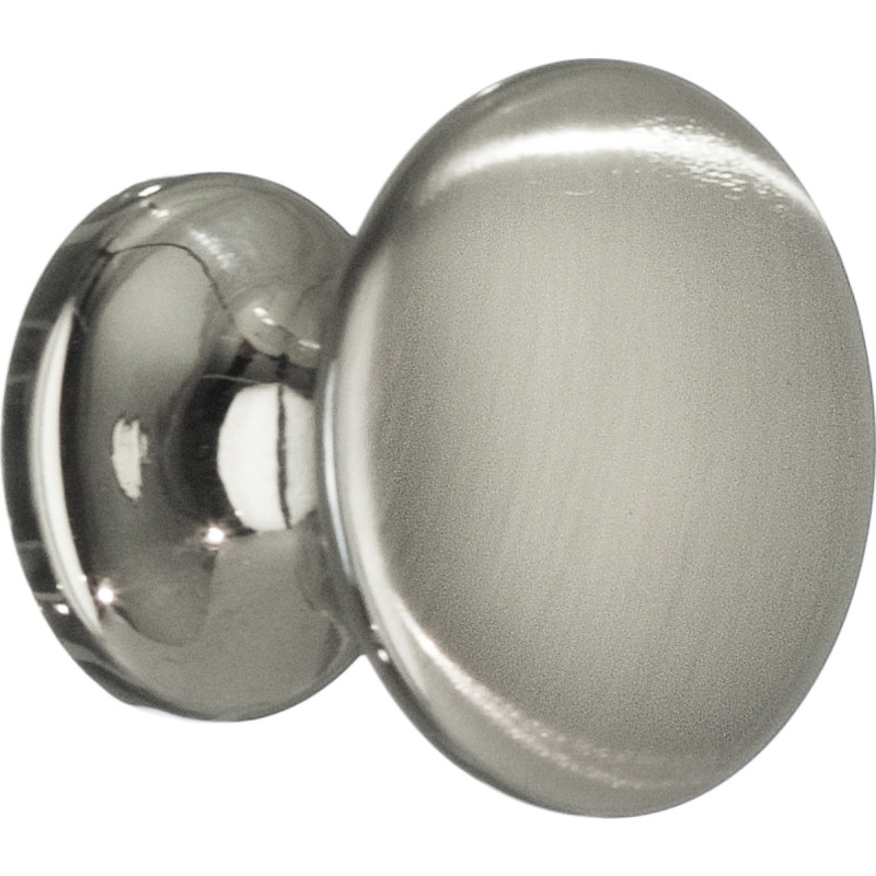Beslagsboden knop, børstet nikkel