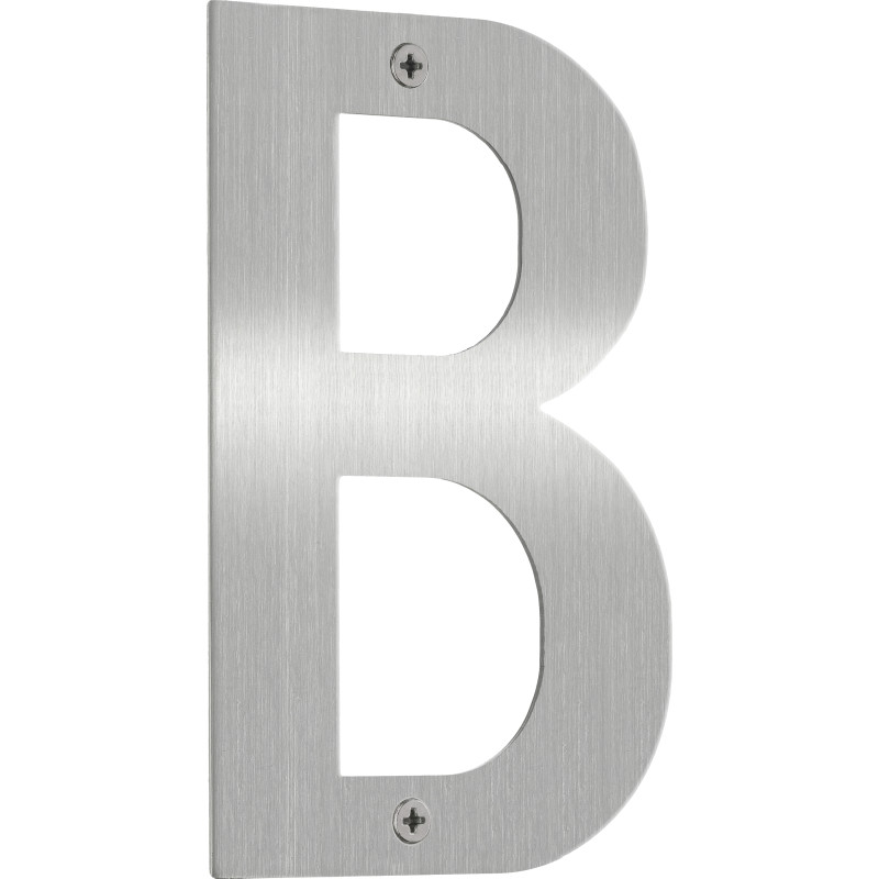 Beslagsboden husbokstav B, borstat stål