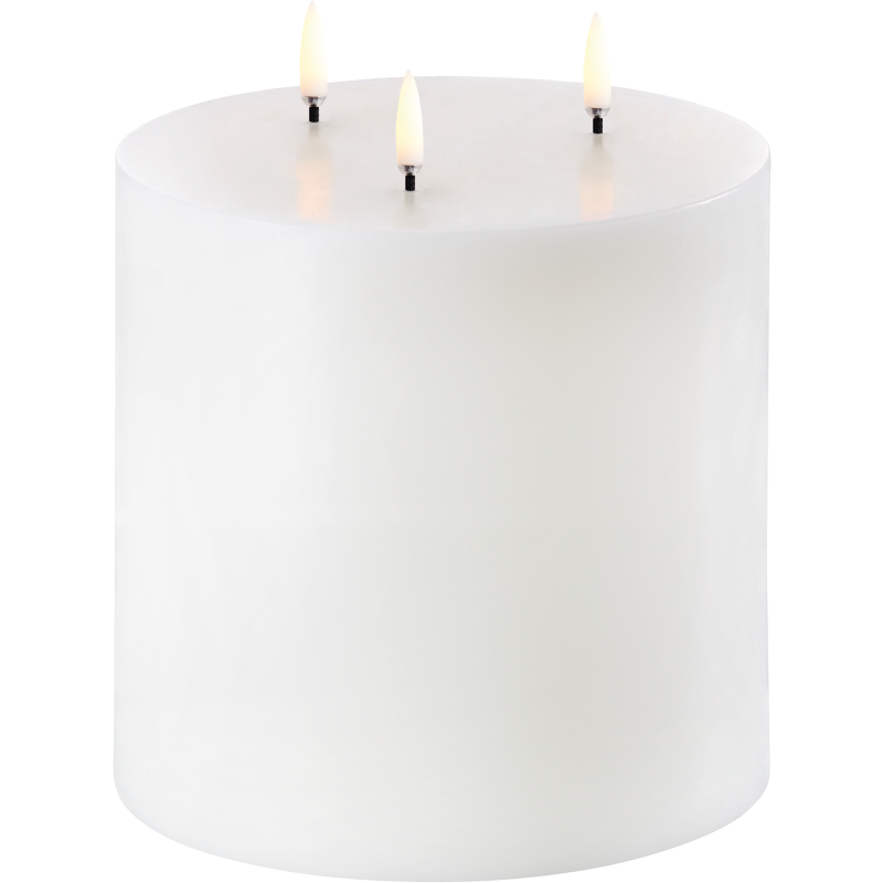 LED triple bloklys, Nordic White, Smooth, 15x15 cm