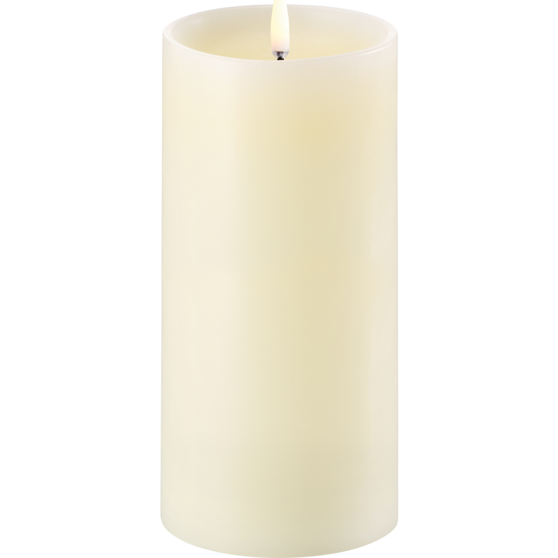 LED bloklys m/kant, Ivory, Smooth, 7,8x15 cm