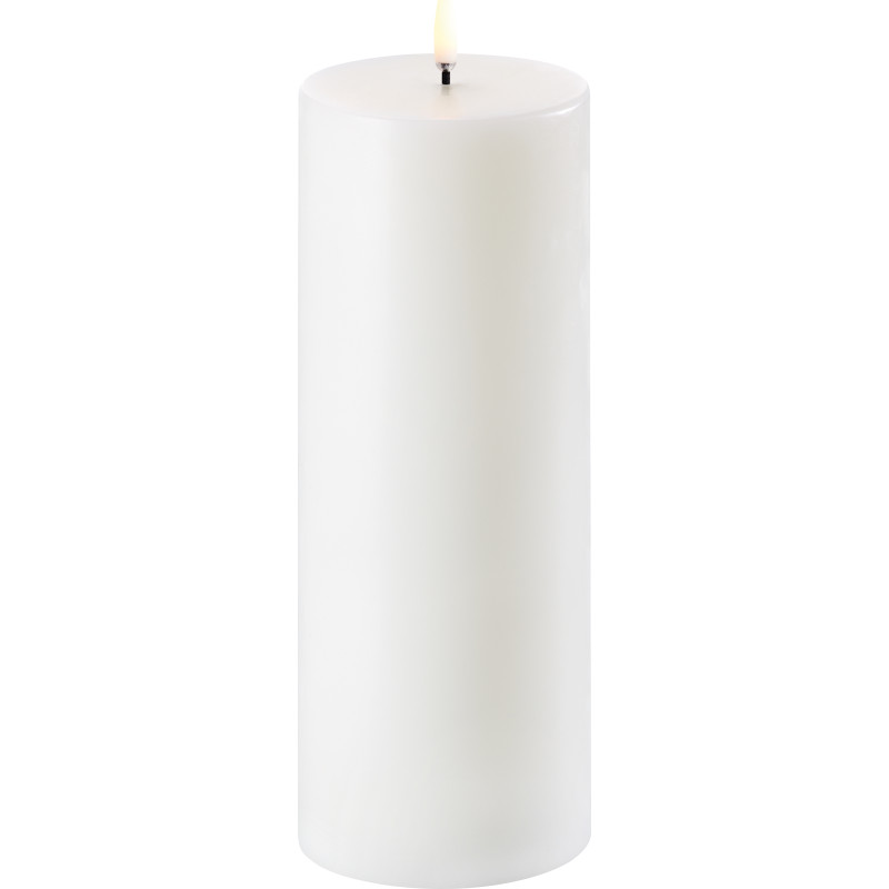 LED bloklys, Nordic white, Smooth, 7,8x20 cm