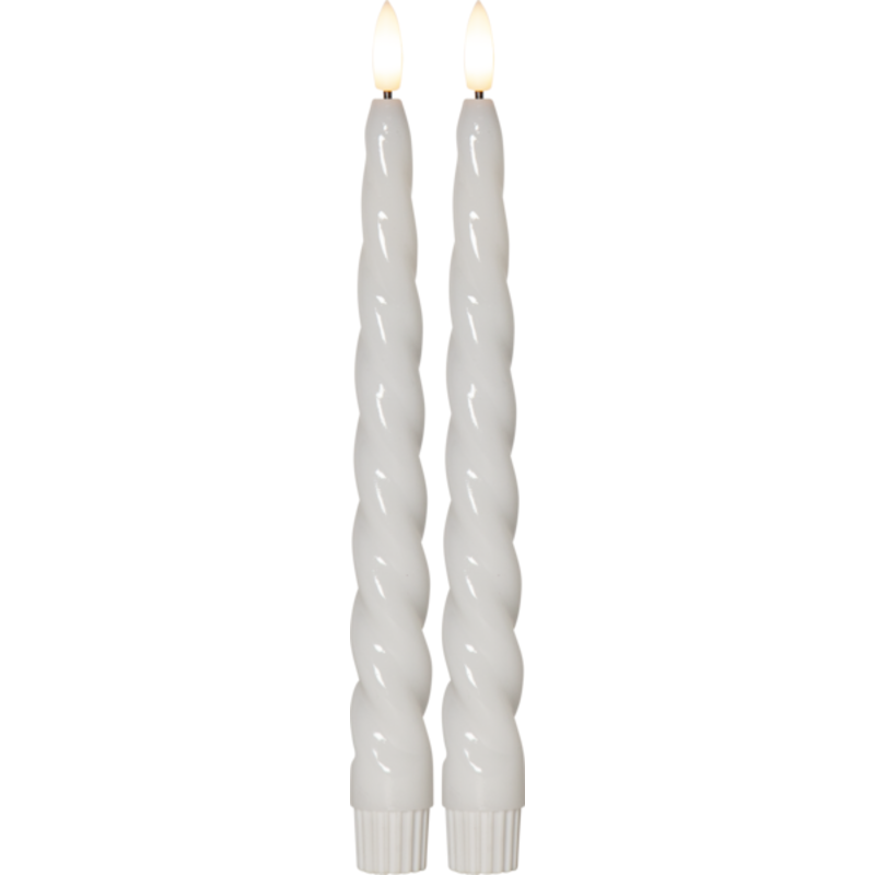 Star Trading Flamme Shine Swirl LED kronelys, batteri, hvid