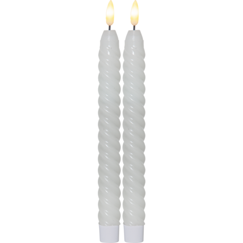 20 st Star Trading Flamme Swirl LED kronljus, batteri, vit