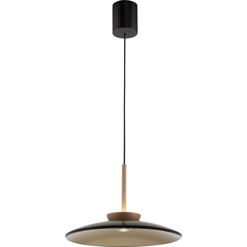 E-Moon LED-hængelampe i bronze og ravfarvet glas (mørkt) Ø50 cm – PURE PURE E-Moon - Stue - Moderne - Med skærm