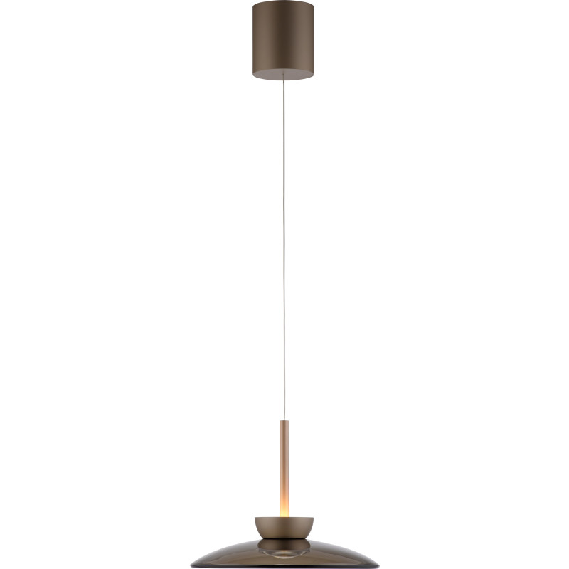 Moon LED-hængelampe i bronze, ravfarvet glas (mørkt), Ø32 cm – PURE PURE Moon - Stue - Moderne - Med skærm