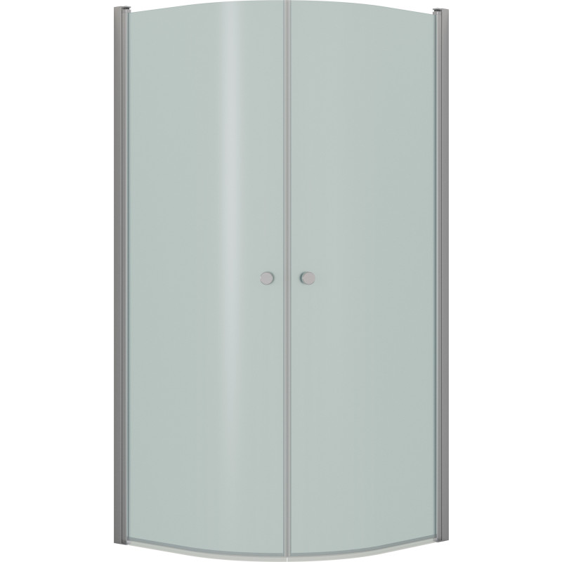 Dansani Match hörndusch, modell E+E, 89x89 cm, frostat glas, satin profil