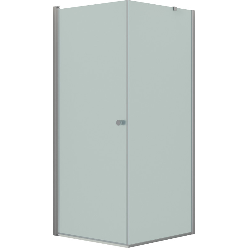 Dansani Match hörndusch, modell A+D, dörr och vägg, 89x89 cm, frostat glas, satin profil