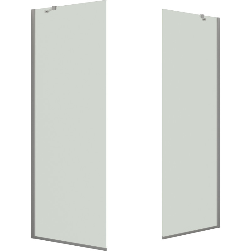 Dansani Match walk in duschkabin, modell D+D, 97 cm, klart glas, satin profil