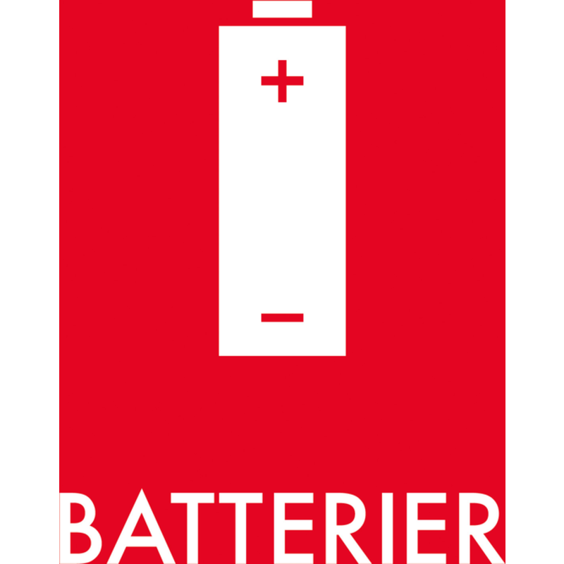 Affaldsskilt Batterier Selvklæbende vinyl 120 x 120 mm AF1802V120x120