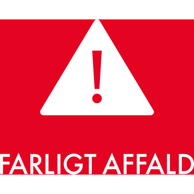 Abena piktogram til farligt affald, selvklæbende, 12x12 cm, rød