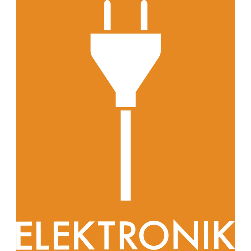 Affaldsskilt Småt elektronik Selvklæbende vinyl 120 x 120 mm AF1501V120x120