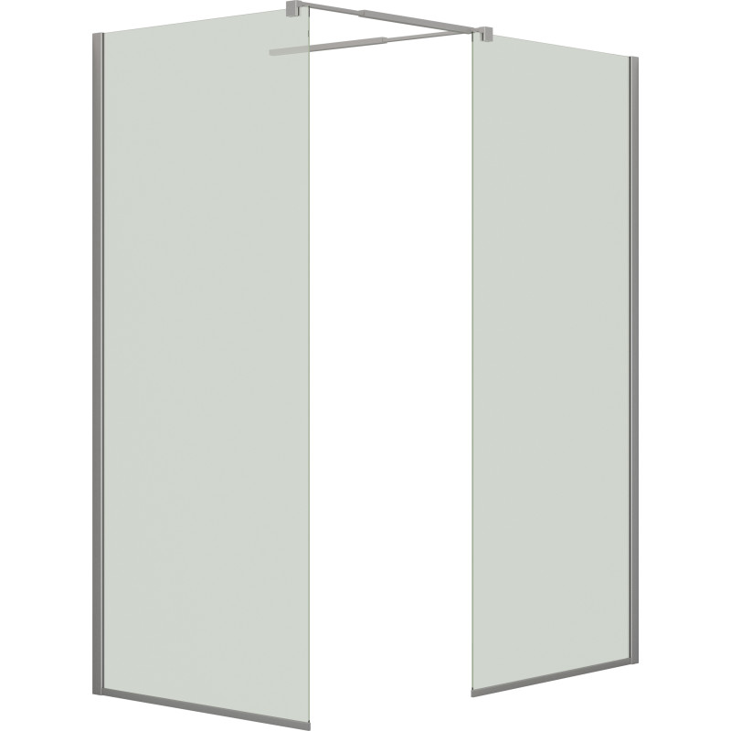 Dansani Match walk in bruseløsning, model D+D, 97 cm, klart glas, satin profil