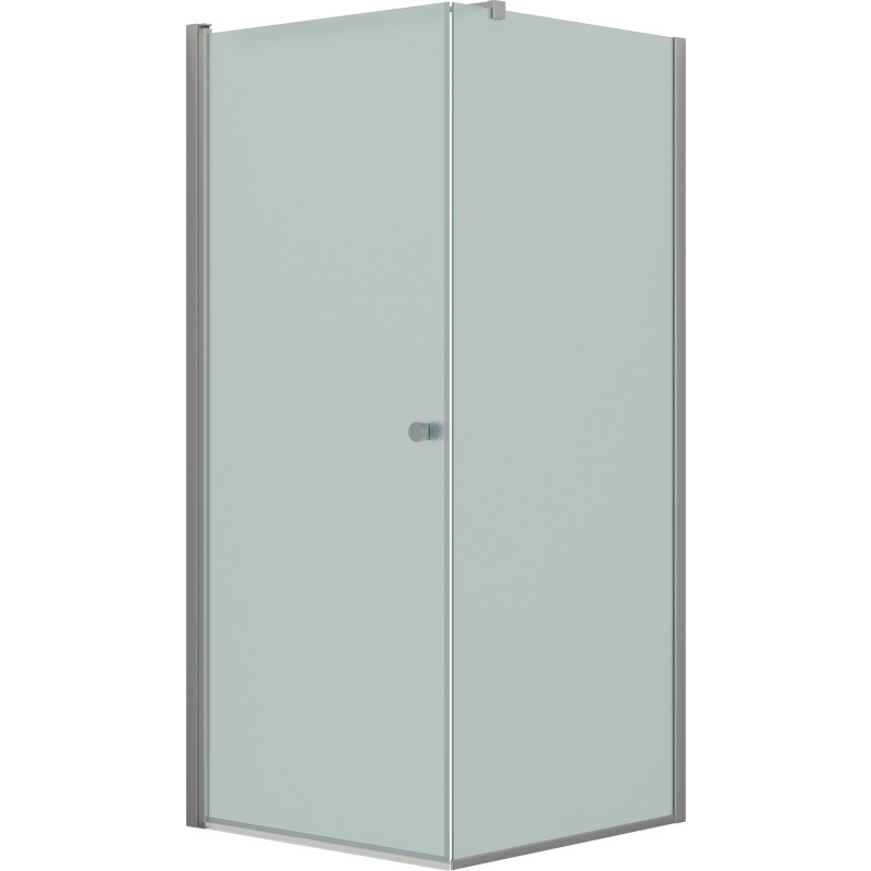 Dansani Match brusehjørne, model A+D, dør og væg, 69x69 cm, frostet glas, satin profil