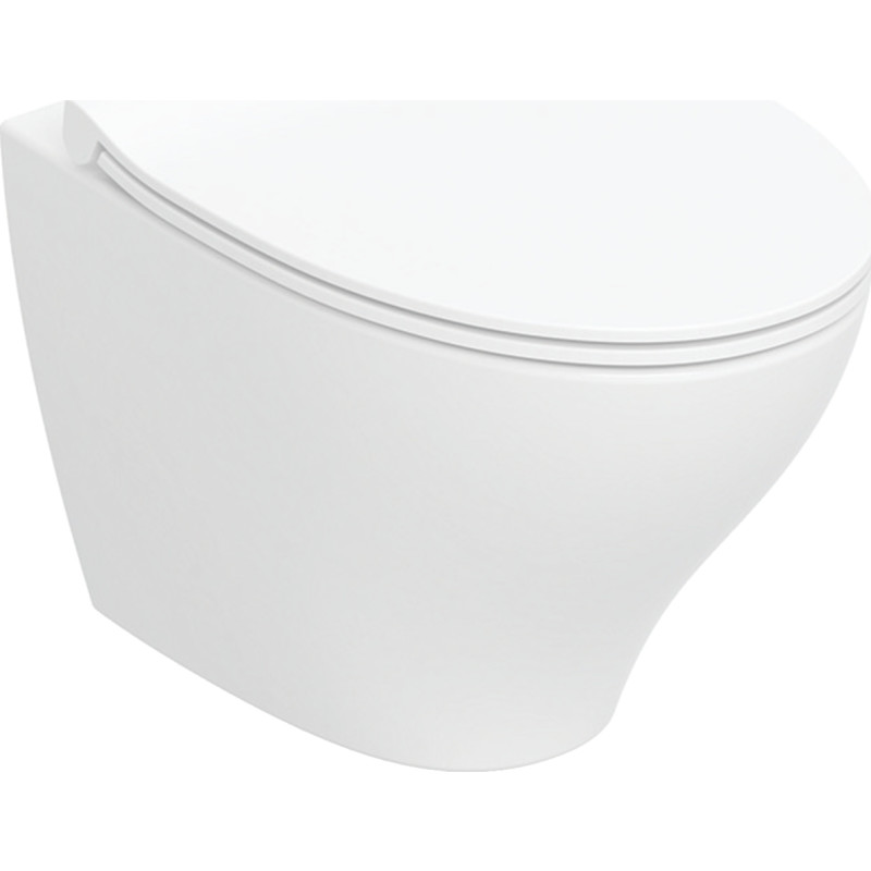IFØ Ifö Spira Modern Rimfree væghængt toiletskål/hængeskål til skjult montering - inklusiv Soft Close toiletsæde - boltafstand: 18 cm