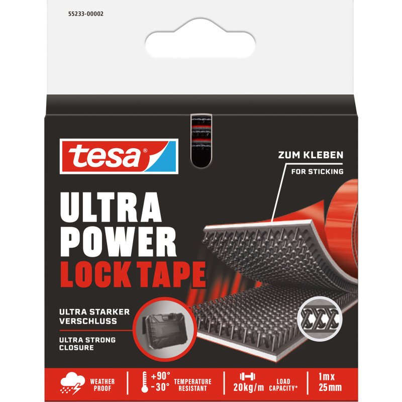 tesa burrebånd Ultra Power Lock Tape, 25 mm x 1 m, sort