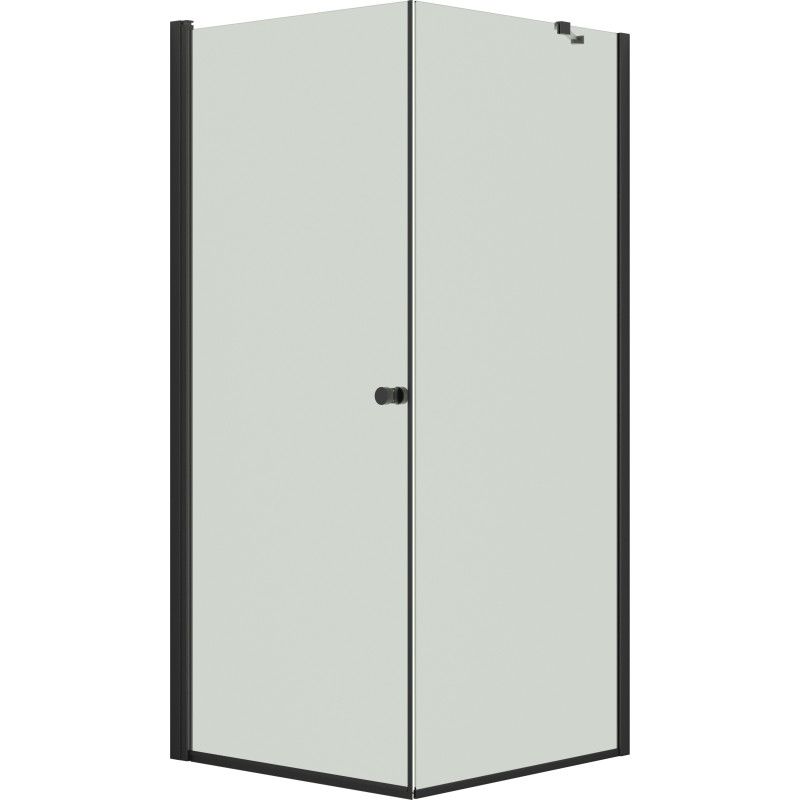 Dansani Match hörndusch, modell A+D, 97x97 cm, klart glas, svart profil