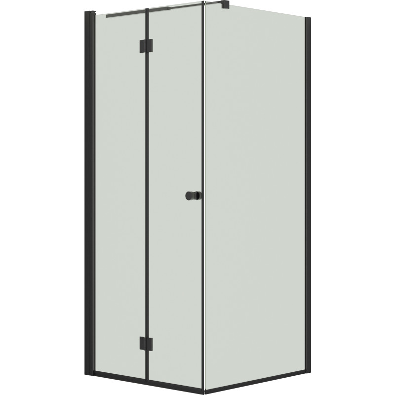 Dansani Match hörndusch, modell B+D, 67x67 cm, klart glas, svart profil