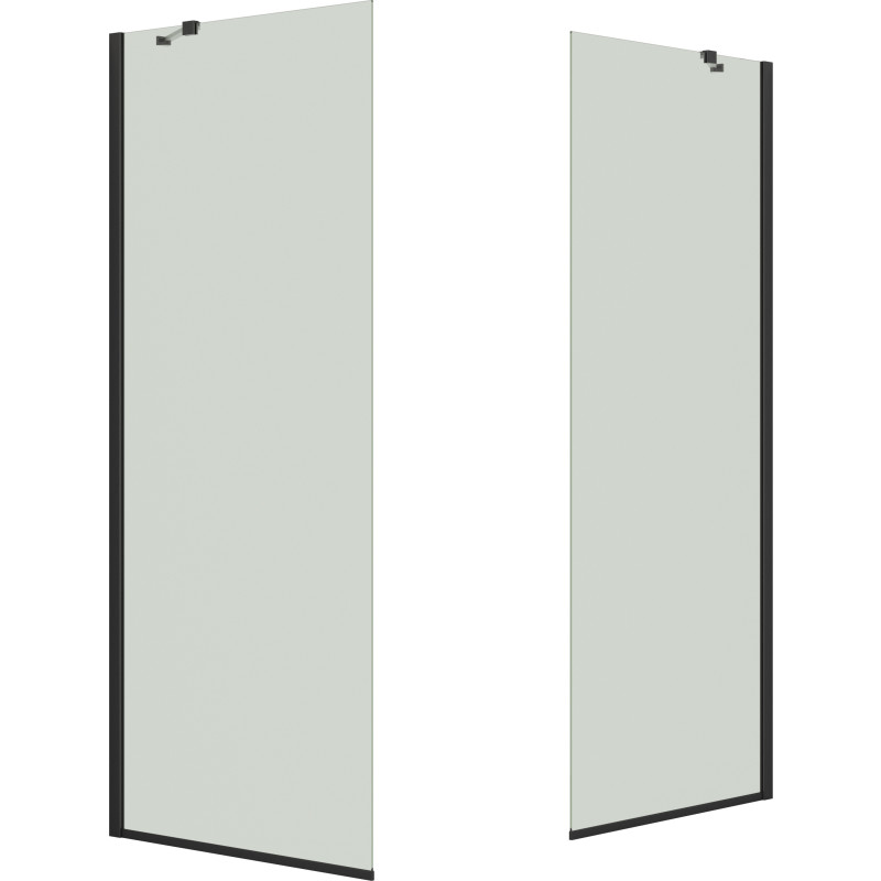 Dansani Match walk in duschkabin, modell D+D, 87 cm, klart glas, svart profil