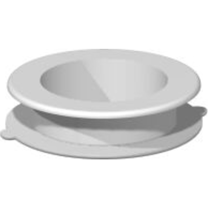 Dansani afdækningsring til rørgennemføring i skab med låger, Ø56 mm, hvid