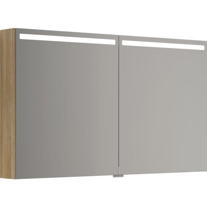Dansani Mido+ Top spejlskab med lys, 120x70 cm, eg