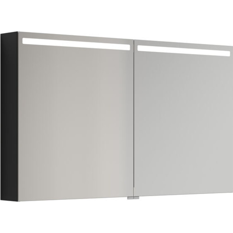 Dansani Mido+ Top spejlskab med lys, 120x70 cm, sort