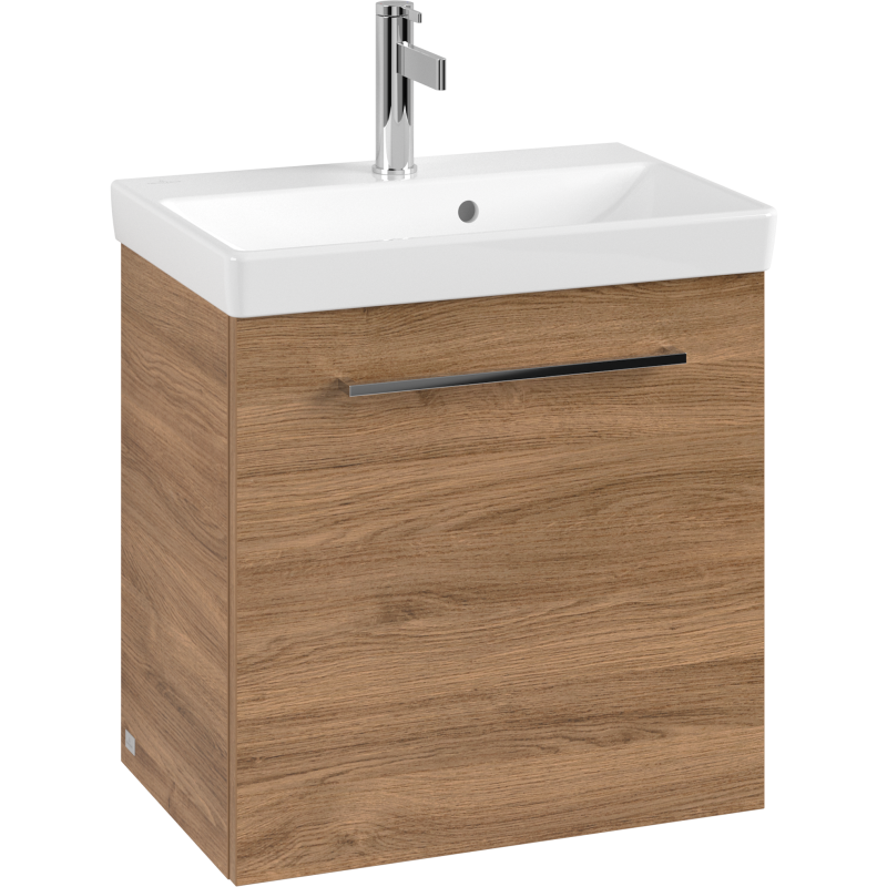 Villeroy & Boch Avento A888 tvättställsunderskåp, 52,6x38,2 cm, vänster, mörk ek