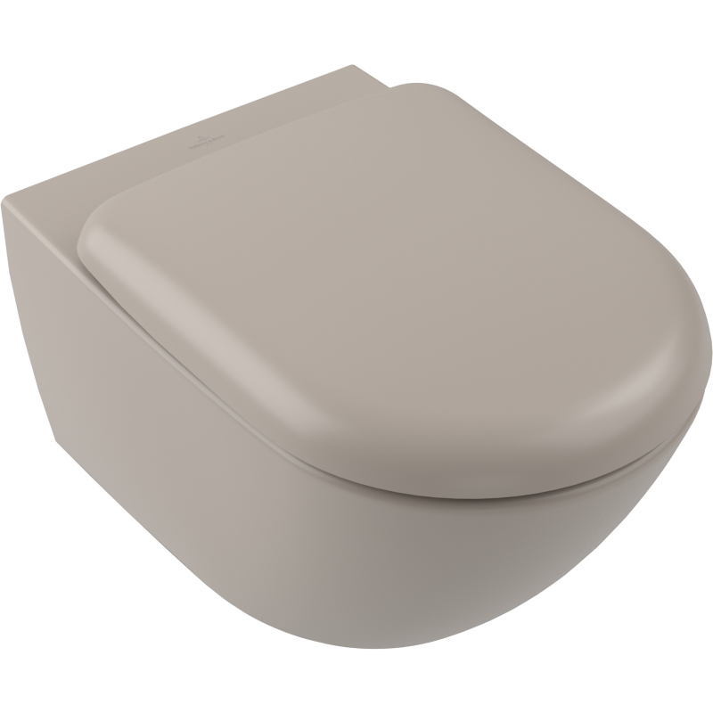 Villeroy & Boch Antao v&auml;ggh&auml;ngd toalett, utan spolkant, reng&ouml;ringsv&auml;nlig, matt beige