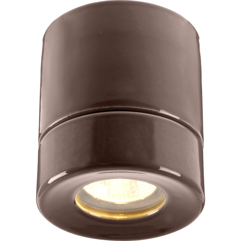 Ifö Electric Sauna Light On påbygningsspot, brun