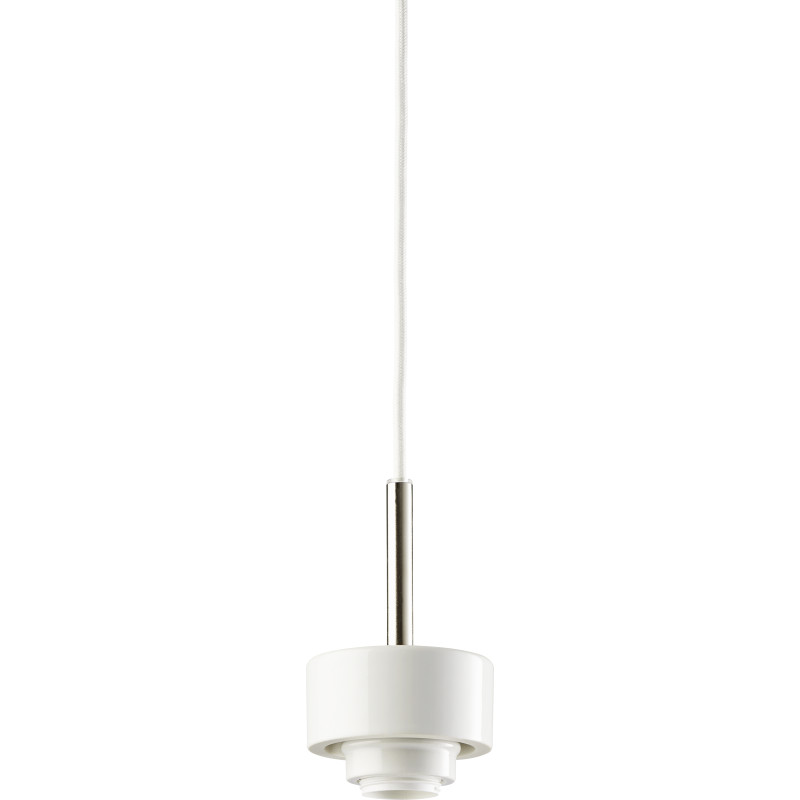 Pendellampa Smycka vit, med vit kabel utan glas E27