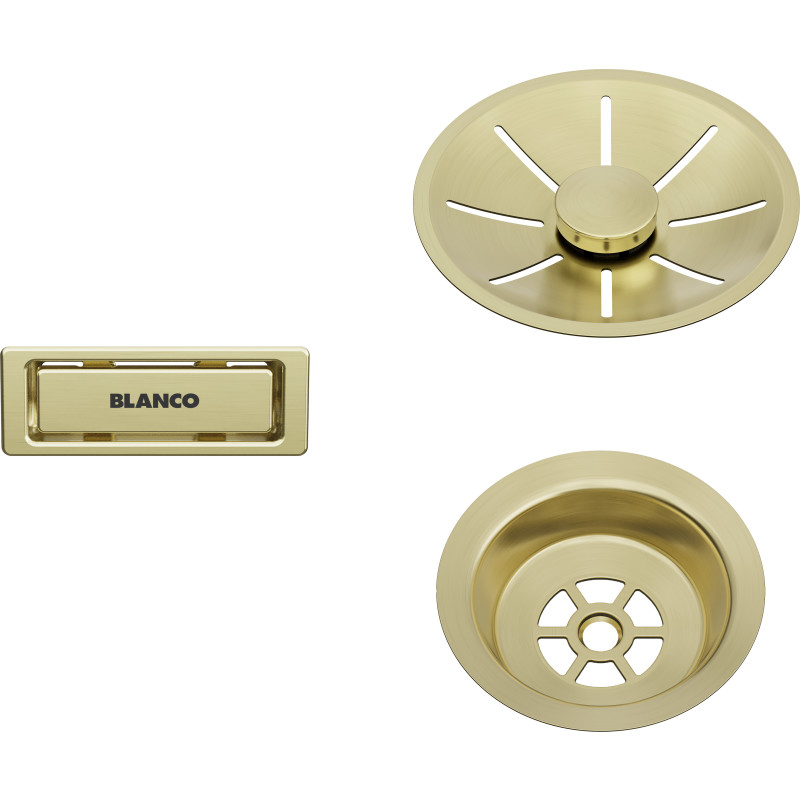 BLANCO 203476 InFino afløbssæt, satineret guld, til enkeltkumme