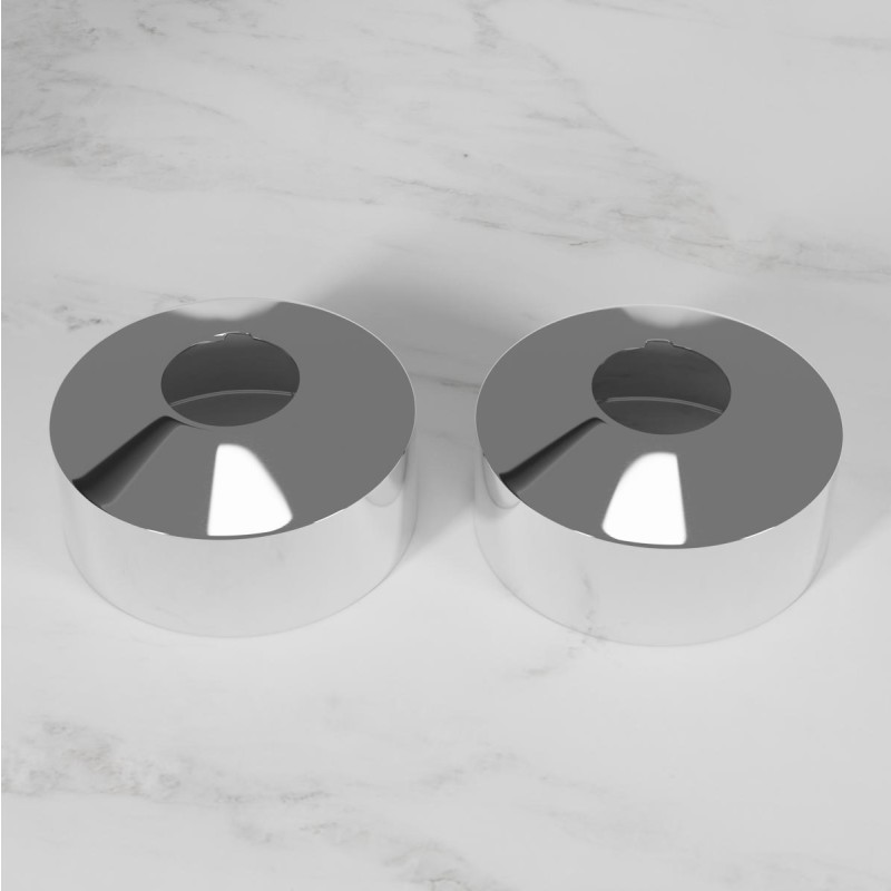 Scandtap rosetter, Ø33 mm, 2 stk, poleret stål
