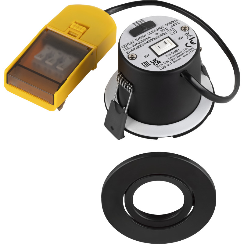 SLV Universal infälld spotlight, svart, 12-pack