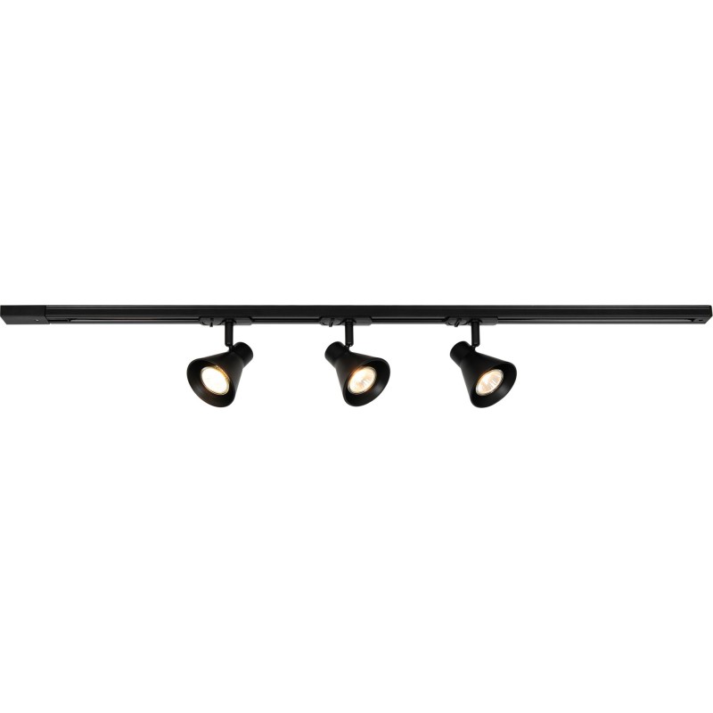 Nordlux Eik Link 3 skinnespots + strømskinne, 1 meter, sort
