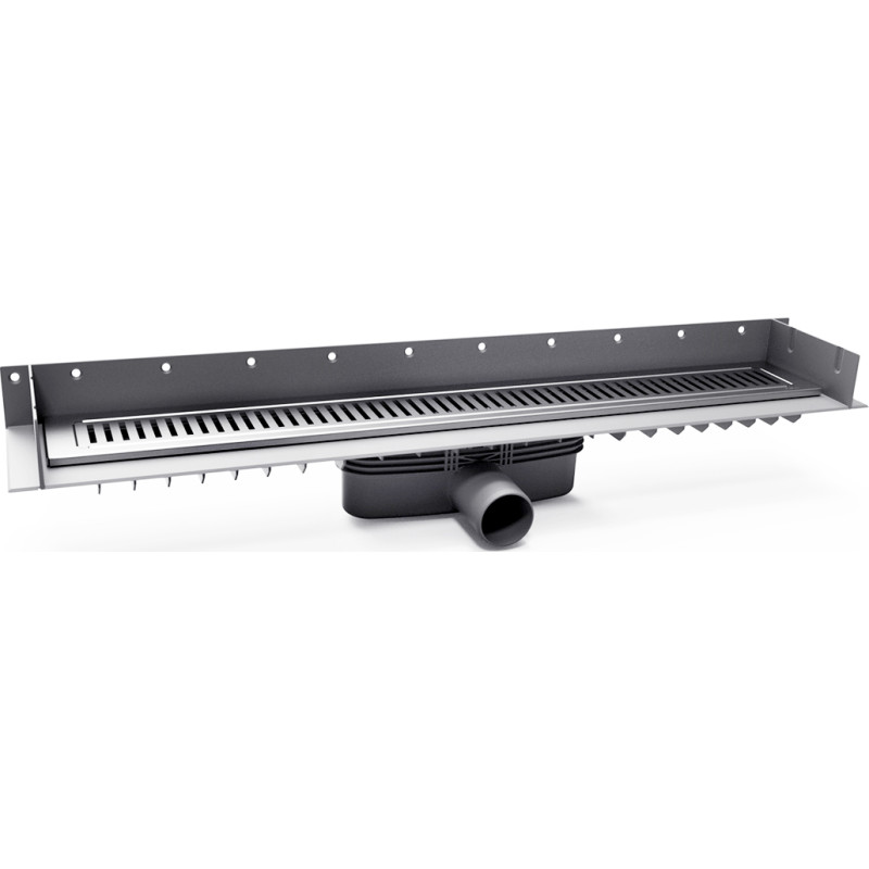 Purus Line komplet gulvafløb, 900 mm, Ø50 mm, rustfrit stål