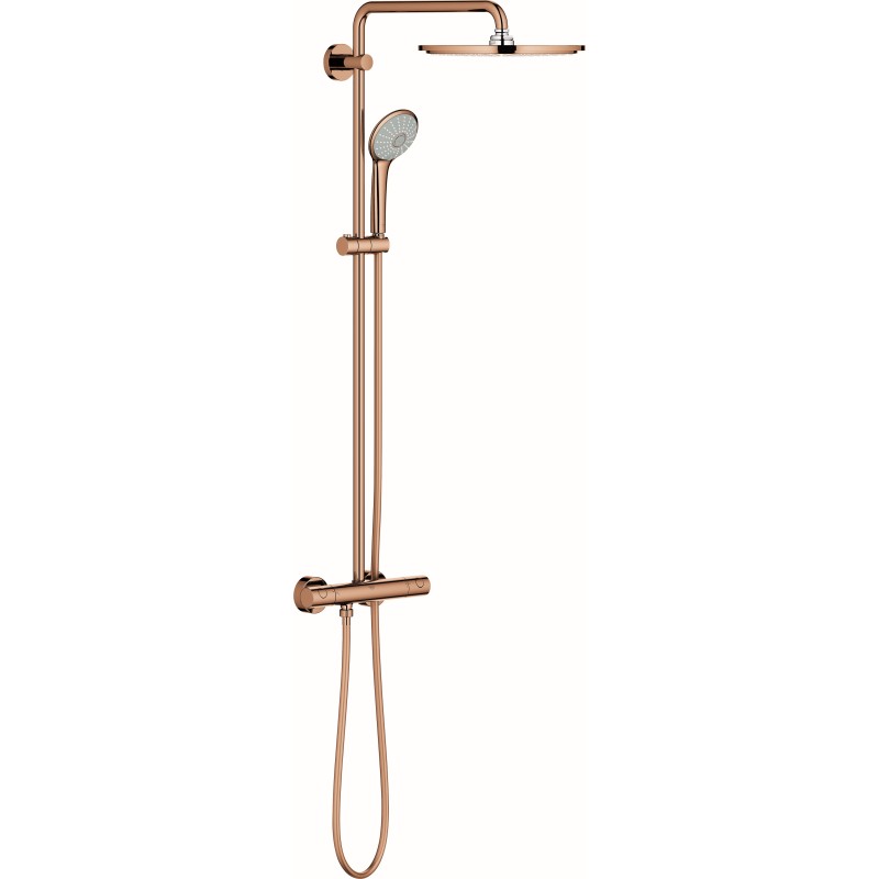 Grohe Euphoria 310 bruss. term - Brusesystem, termostat, vægmontering, Poleret Warm Sunset
