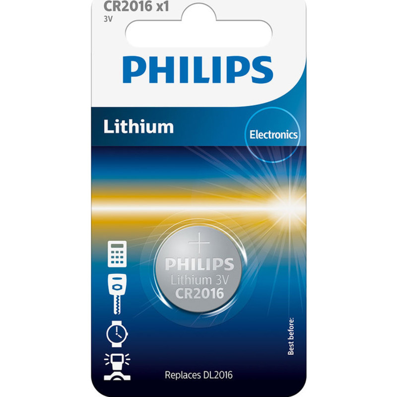 10 stk Philips Lithium CR2016 batteri